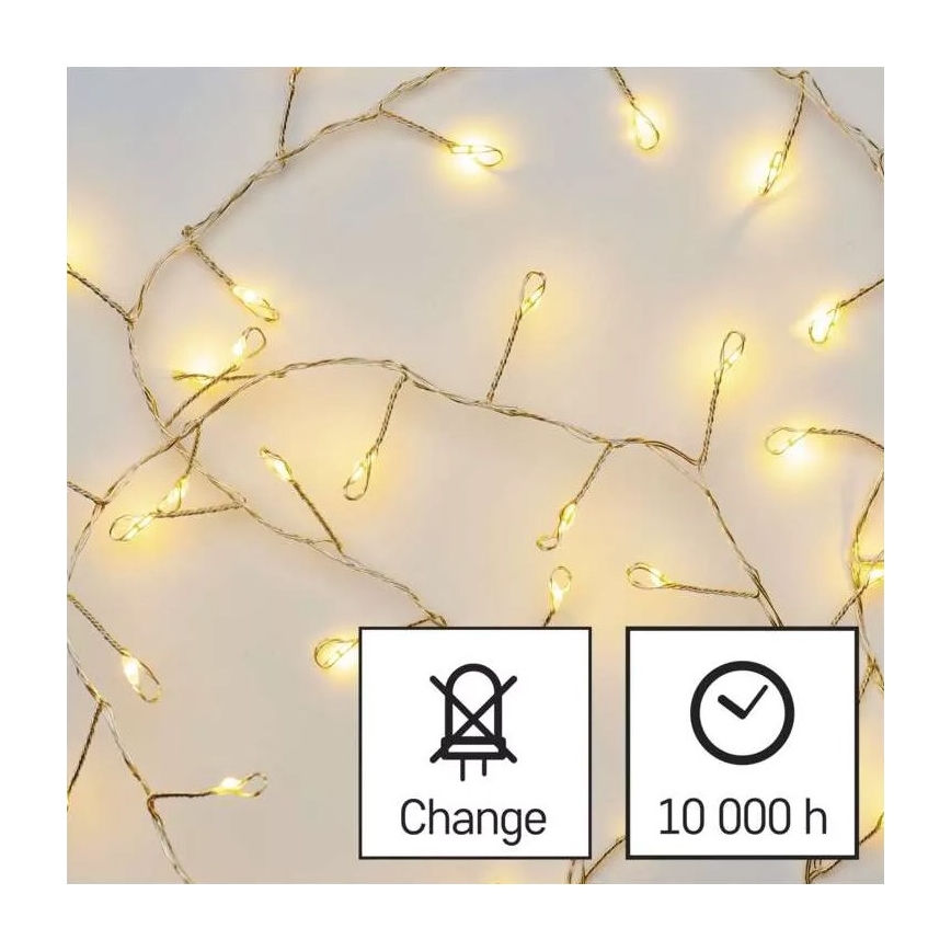 LED  reťaz 100xLED/3xAA 2,7m teplá biela