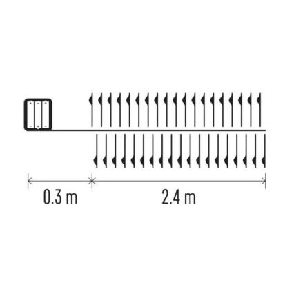LED  reťaz 100xLED/3xAA 2,7m teplá biela