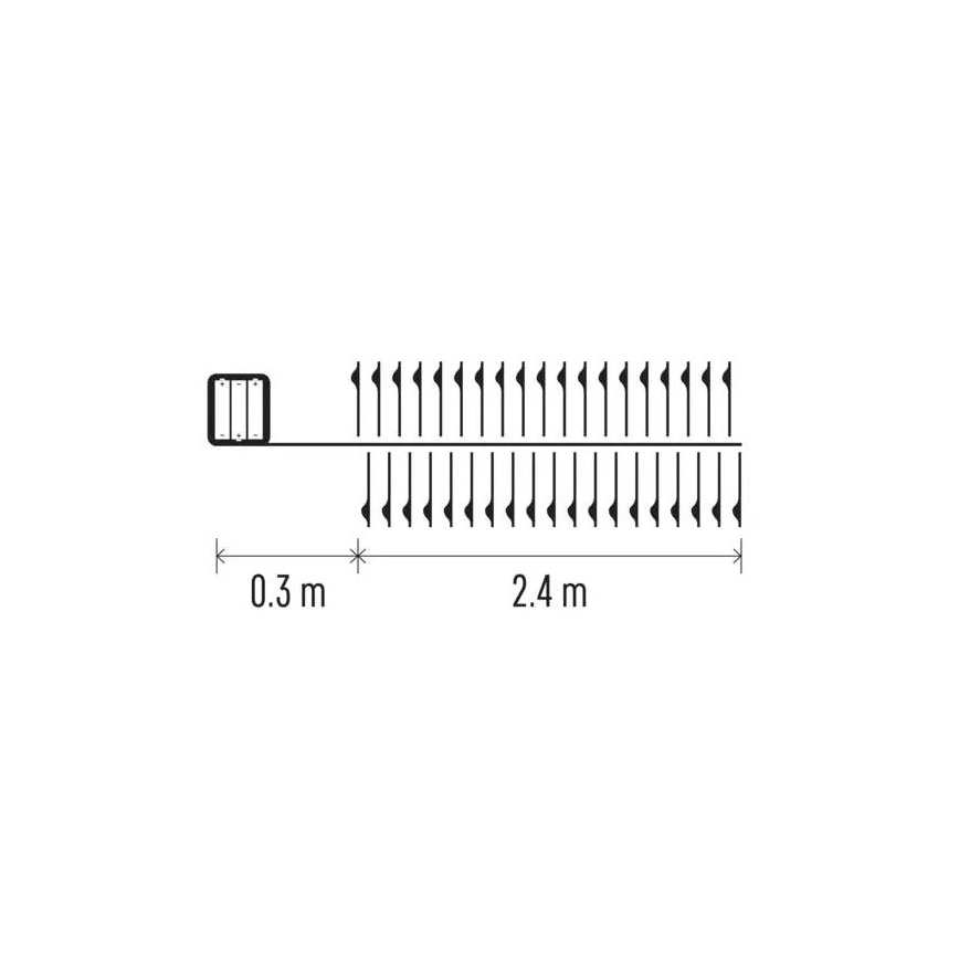 LED  reťaz 100xLED/3xAA 2,7m teplá biela