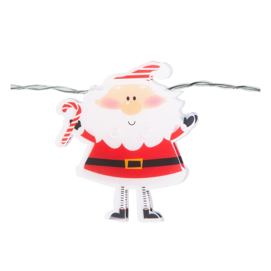 LED reťaz 10xLED/2xAA 1,35 m teplá biela santa