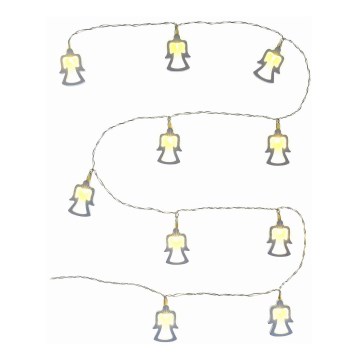 LED  reťaz 10xLED/2xAA 1,8m teplá biela