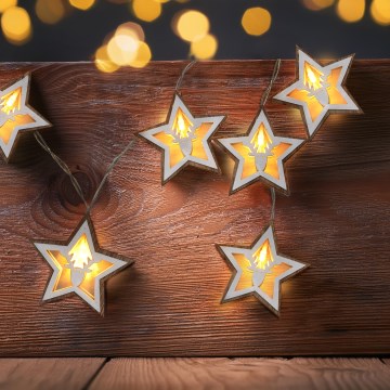 LED  reťaz 10xLED/2xAA 1,8m teplá biela