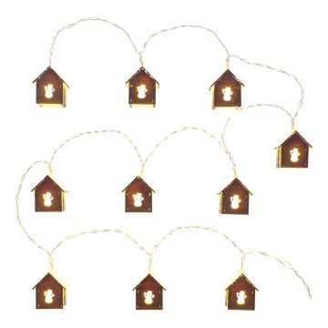 LED  reťaz 10xLED/2xAA 2,3m teplá biela