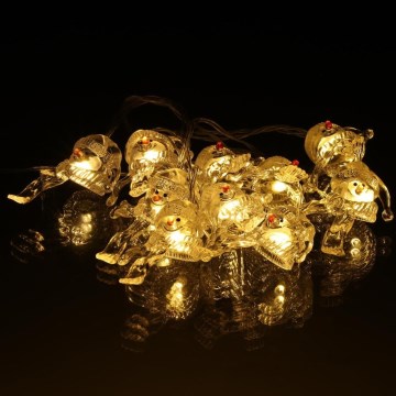 LED  reťaz 10xLED/2xAA/teplá biela 1,65m snehuliaci