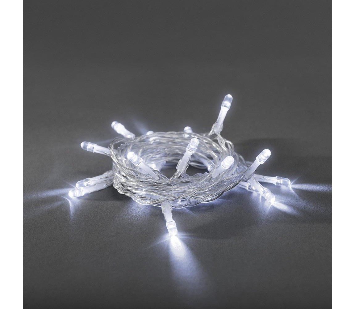 LED  reťaz 20xLED/2xAA 3,35m studená biela 1408203