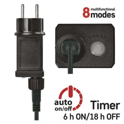 LED reťaz 300xLED/8 funkcií 35 m IP44 teplá biela