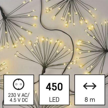 LED reťaz 450xLED/11m teplá biela