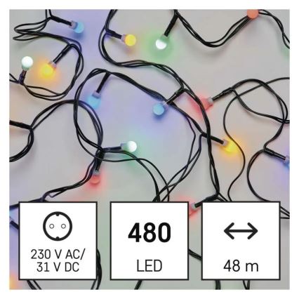 LED reťaz 480 LED/8 funkcií 53 m IP44 viacfarebná