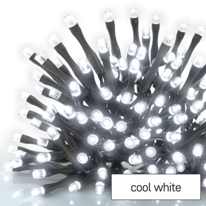 LED reťaz do exteriéru 100xLED/10m IP44 studená biela