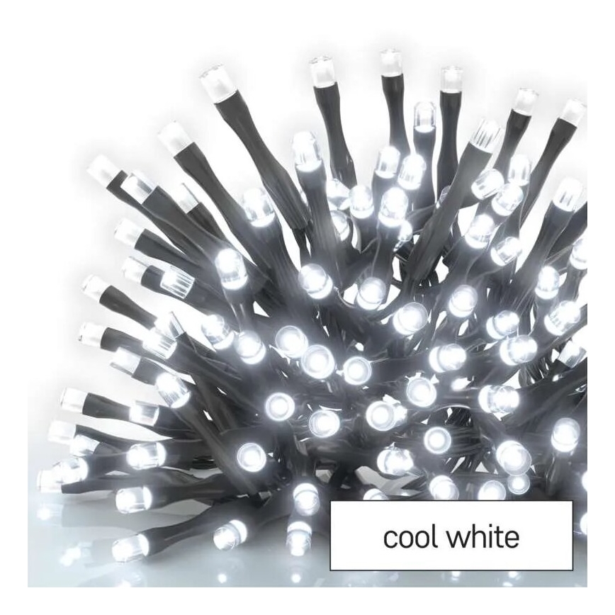 LED reťaz do exteriéru 100xLED/10m IP44 studená biela
