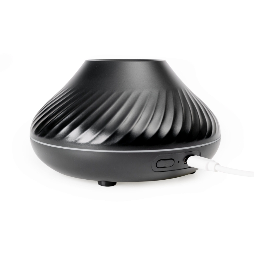 LED RGB Aróma difúzor s imitáciou plameňa LED/6,5W/5V 130ml čierna