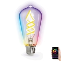 LED RGB+CCT Žiarovka FILAMENT ST64 E27/4,9W/230V 2700-6500K Wi-Fi - Aigostar