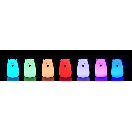 LED RGB Detská dotyková lampička BEAR LED/0,8W/5V modrá