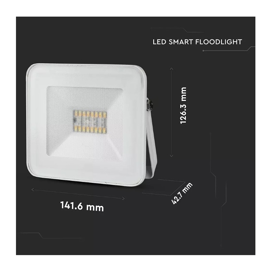 LED Inteligentný stmievateľný RGB reflektor LED/20W/230V IP65 biela