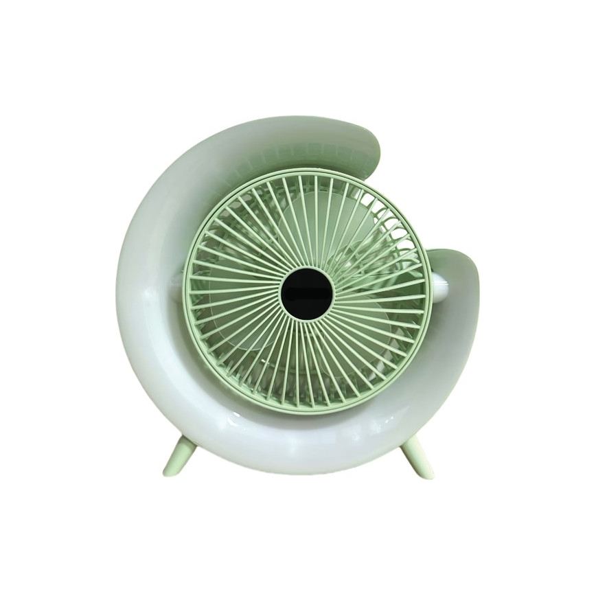 LED RGB Nabíjací stolný ventilátor 5W/5V 1200 mAh zelený