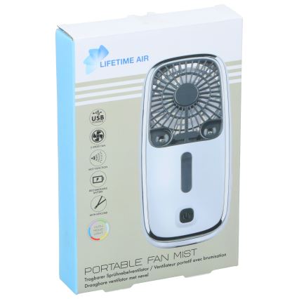LED RGB Nabíjací vreckový ventilátor s hmlovým efektom 3,7V 1200 mAh