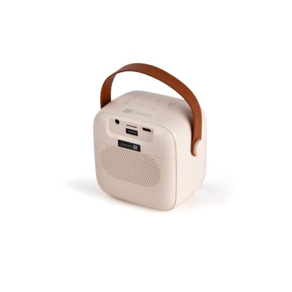 CONNECT IT CSP-1010-BG - LED RGB reproduktor s dvoma bezdrôtovými mikrofónmi, 5 W / 1200 mAh + 2× 400 mAh, krémová/zlatá