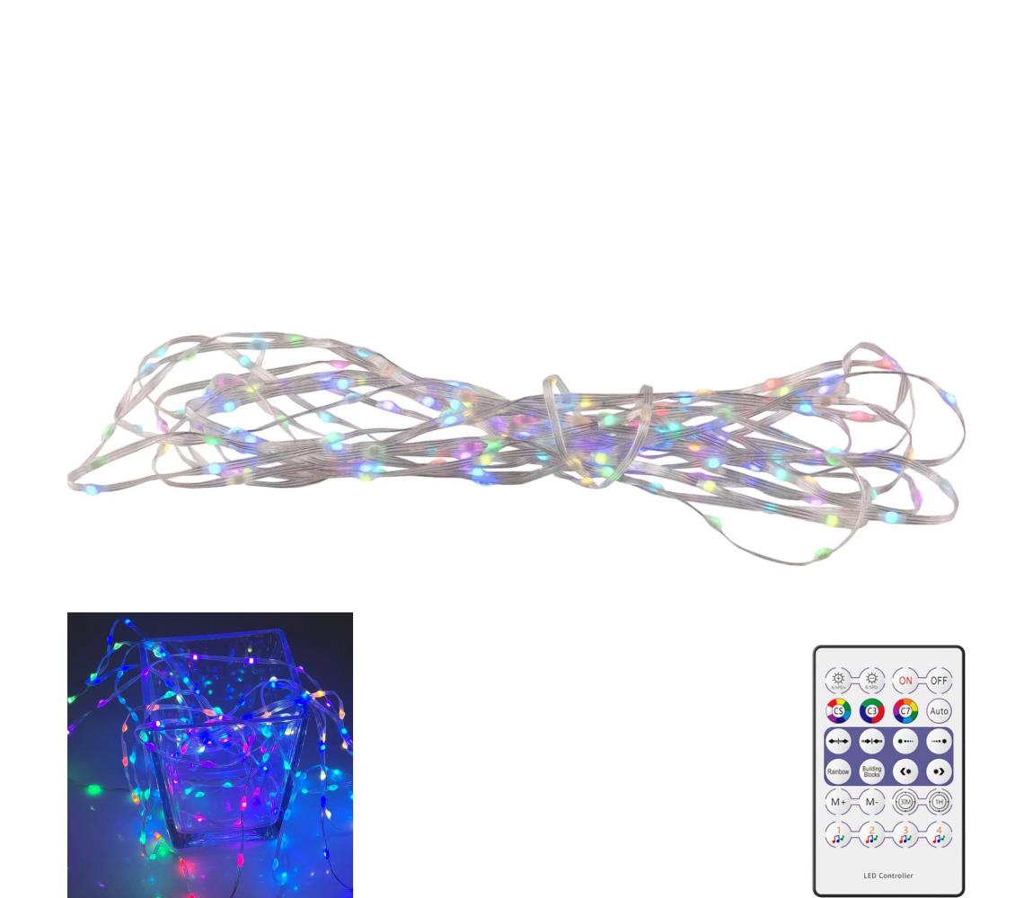 LED RGB  reťaz LED/10W/5V 10 m USB + diaľkové ovládanie 324405