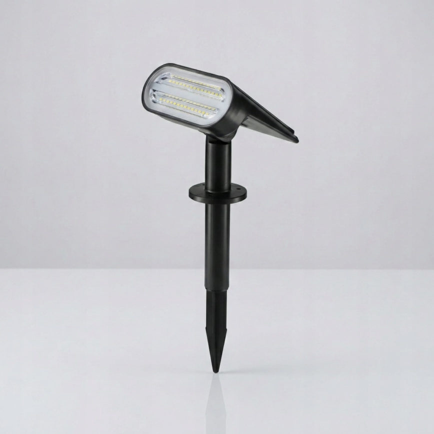LED RGB Solárna lampa 2v1 LED/3,7V 1200 mAh IP54 čierna