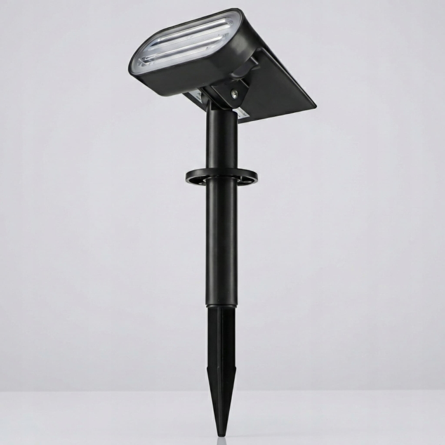 LED RGB Solárna lampa 2v1 LED/3,7V 1200 mAh IP54 čierna