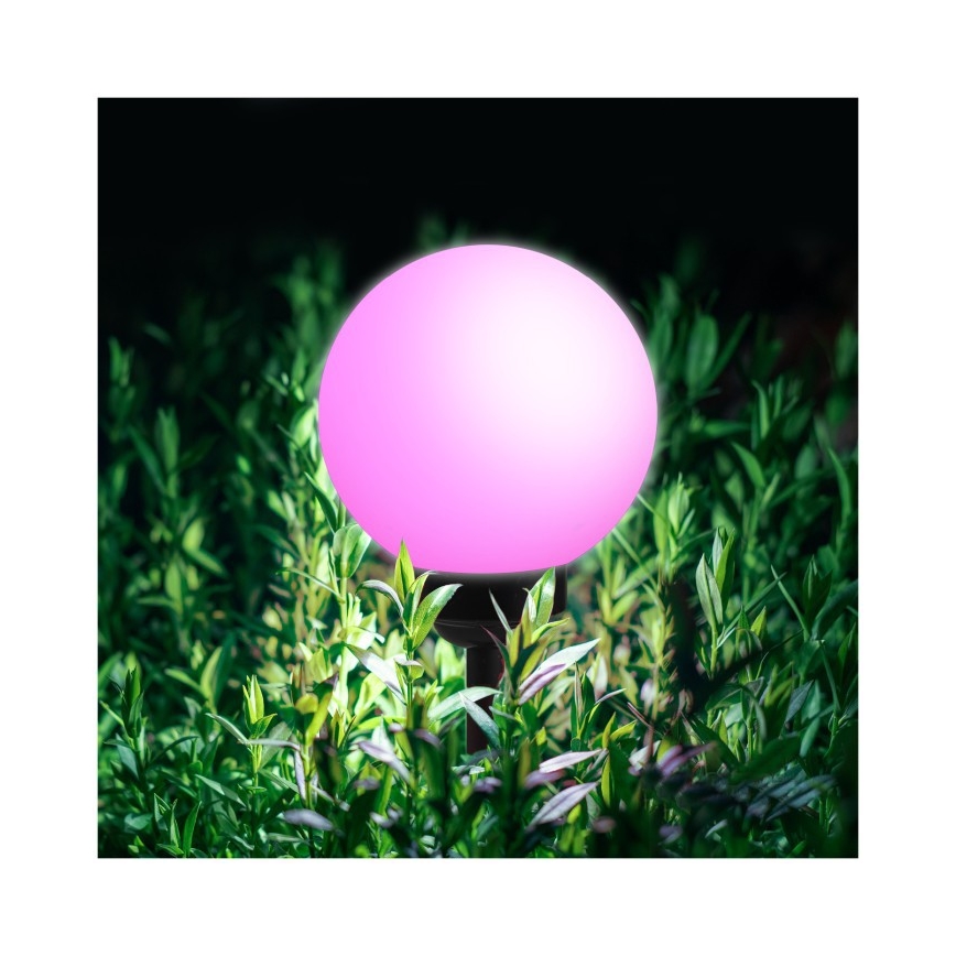 LED RGB solárna lampa SPHERE, LED 1,2 V, IP44, 200 mAh, priemer 20 cm