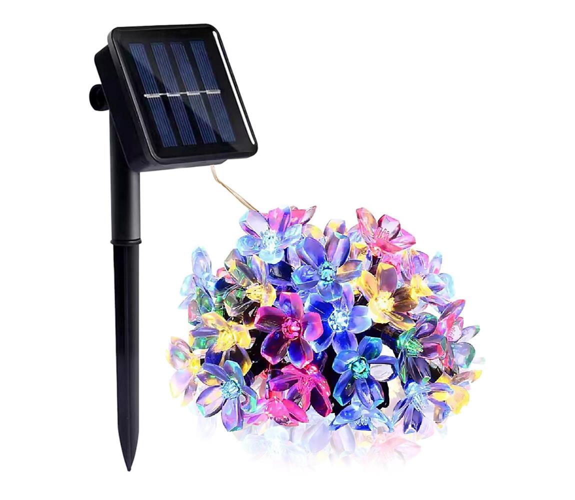 LED RGB Solárna reťaz 50xLED/0,12W/1,2V 1xAA IP44