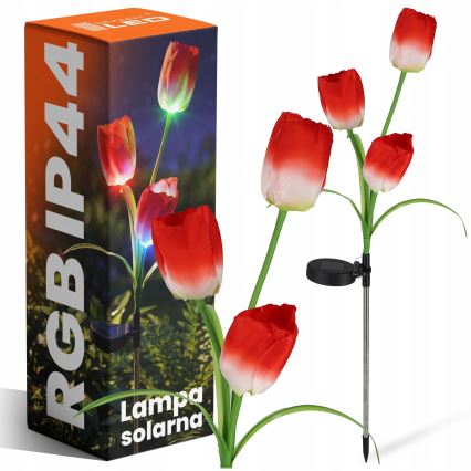 LED RGB Solárne dekoratívne svietidlo 3xLED/3,7V 200 mAh IP44 tulipán