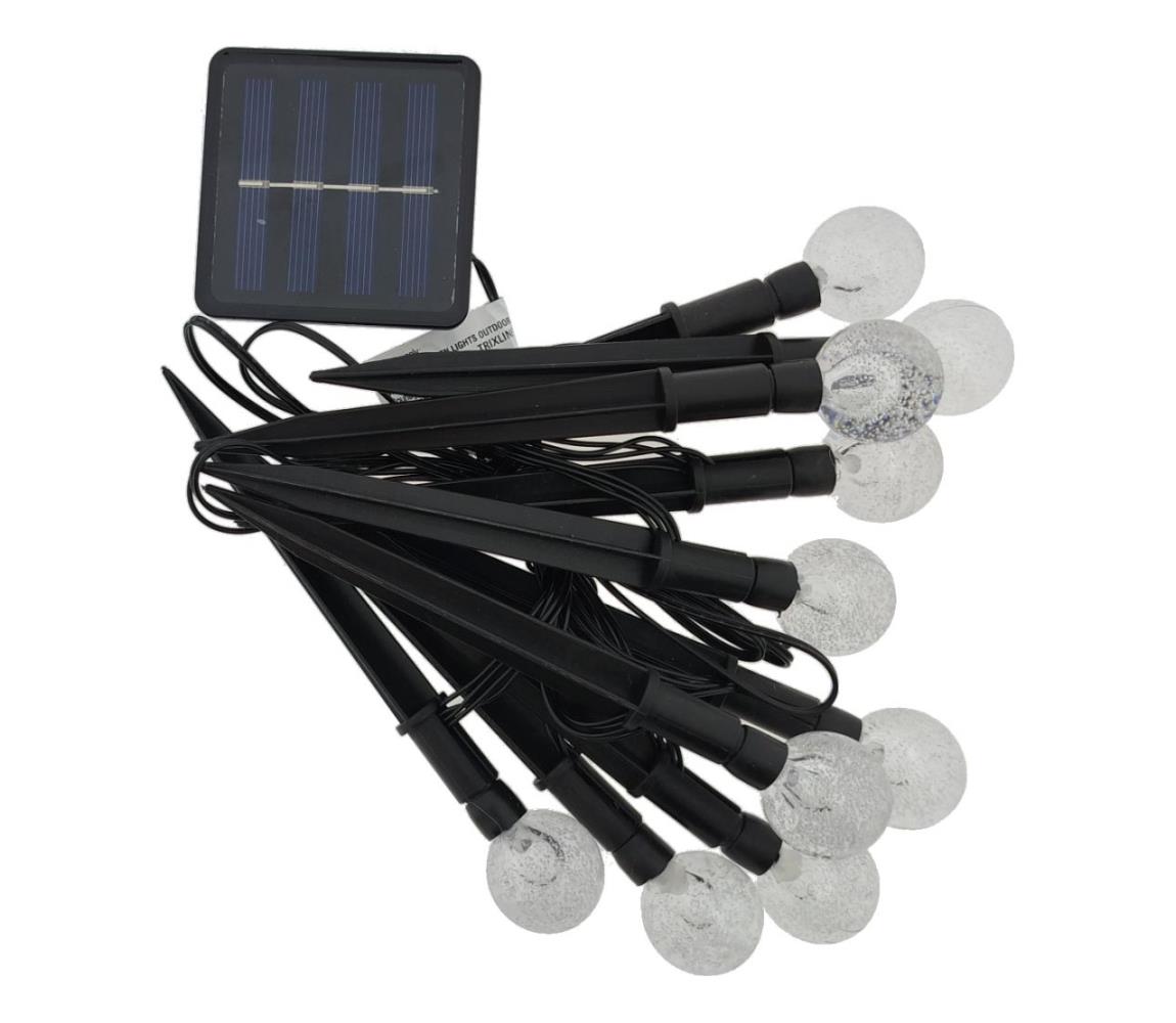 LED RGB Solárne svietidlo 10xLED/1,2V 300 mAh IP44 čierna 034 0001075