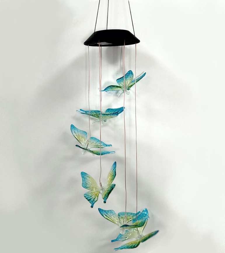 LED RGB Solárne svietidlo 6xLED/1,2V 300 mAh IP44 motýľ