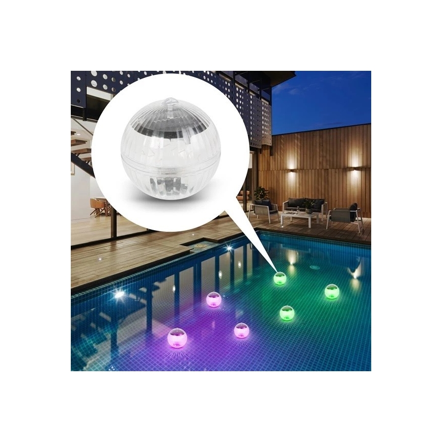 LED RGB Solárne svietidlo do bazéna so súmrakovým senzorom LED/1,2V/600 mAh IP65