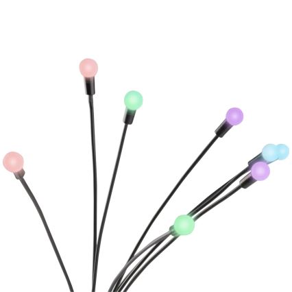 LED RGB Solárne svietidlo FIORINI 8xLED/1,2V 600mAh IP44 čierna