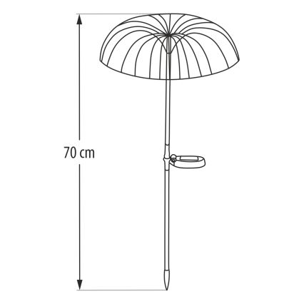 LED RGB solárne svietidlo LED/1,2V 300 mAh IP44 čierna