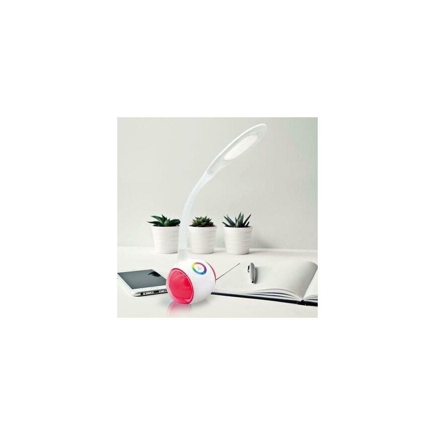 LED RGB Stmievateľná nabíjacia stolná lampa LED/5W/5V 2400 mAh