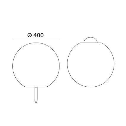 LED RGB Stmievateľná solárna lampa GARDEN BALL LED/5W/3,7V 3000K IP54 2200 mAh pr. 40 cm + diaľkové ovládanie