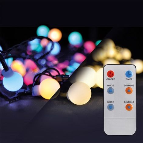 LED RGB Stmievateľná vianočná vonkajšia reťaz 200xLED/8 funkcií 25m IP44 + diaľkové ovládanie