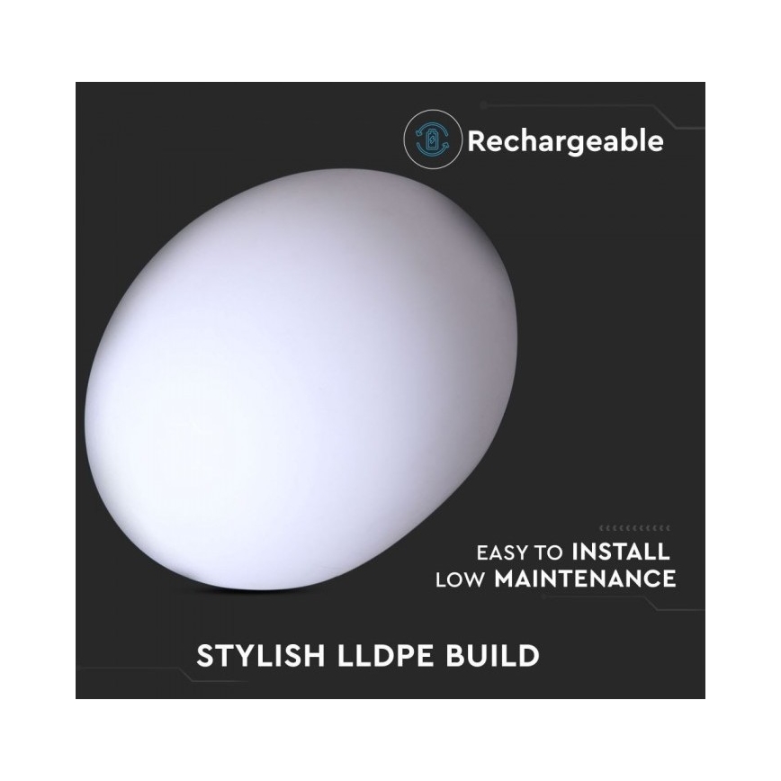 LED RGB Stmievateľná vonkajšia lampa LED/1W/5V 1000 mAh 20cm IP67 + diaľkové ovládanie