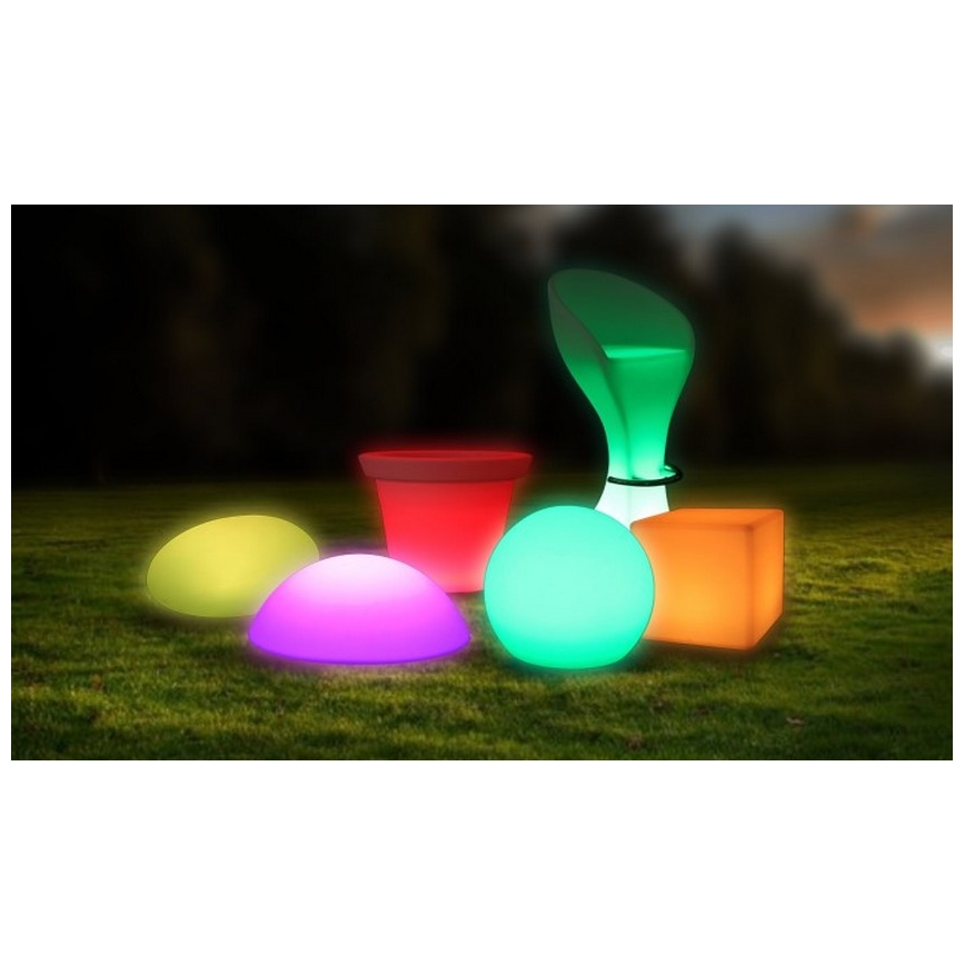 LED RGB Stmievateľná vonkajšia lampa LED/1W/5V 1000 mAh 20cm IP67 + diaľkové ovládanie