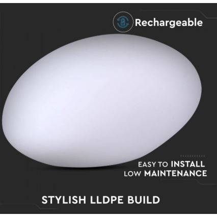 LED RGB Stmievateľná vonkajšia lampa LED/1W/5V 28cm IP67 1000 mAh + diaľkové ovládanie