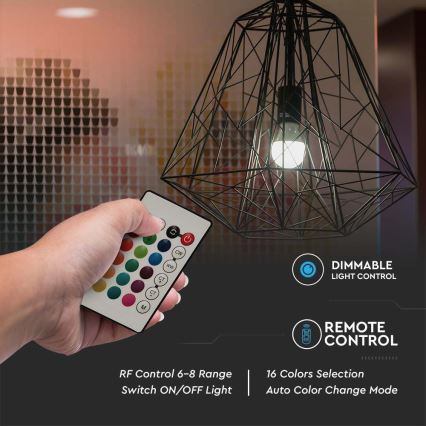 LED RGB Stmievateľná žiarovka A60 E27/8,5W/230V 4000K + diaľkové ovládanie