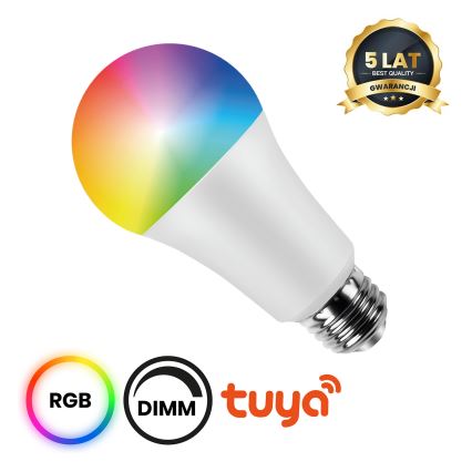 LED RGB Stmievateľná žiarovka A70 E27/11W/230V 2700-6500K Wi-Fi Tuya