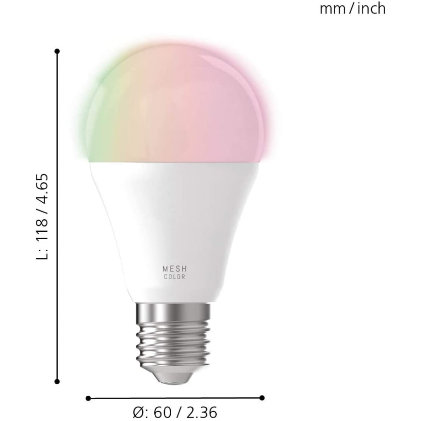 LED RGB Stmievateľná žiarovka CONNECT E27/9W 2700-6500K - Eglo