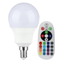 LED RGB Stmievateľná žiarovka E14/3,5W/230V 6400K + DO