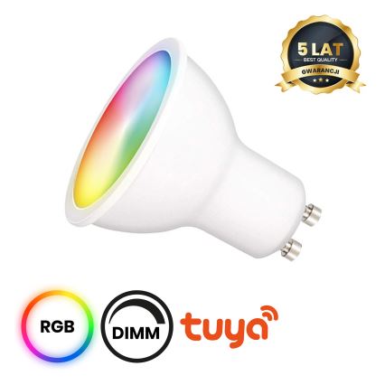 LED RGB Stmievateľná žiarovka GU10/5W/230V 2700-6500K Wi-Fi Tuya