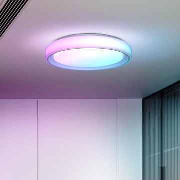 LED RGB Stmievateľné stropné svietidlo FLOCO LED/30W/230V 3000-6500K + RGB/6W pr. 40cm + diaľkové ovládanie