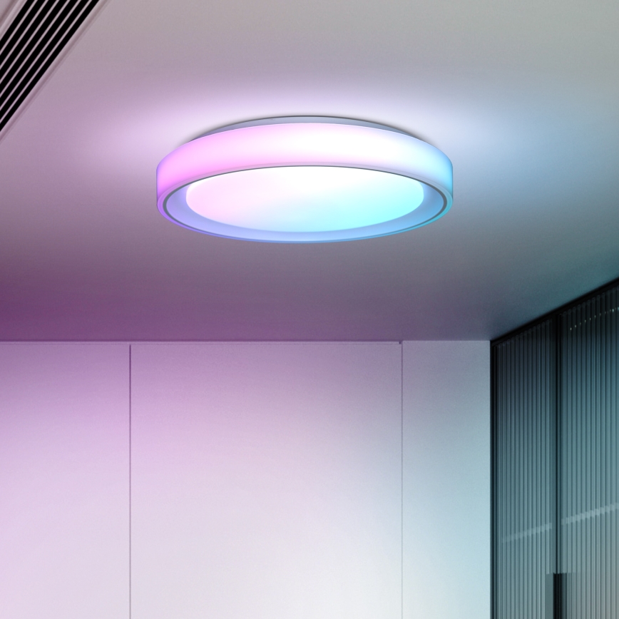 LED RGB Stmievateľné stropné svietidlo FLOCO LED/30W/230V 3000-6500K + RGB/6W pr. 40cm + diaľkové ovládanie