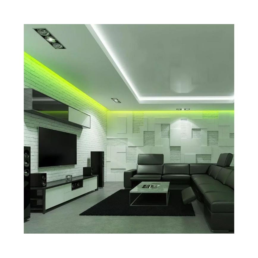LED páska je navinutá na cievke. Páska obsahuje diódy RGB. K páske je pripojený kábel s konektorom.