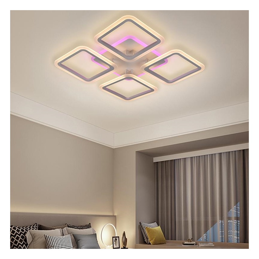LED RGB Stmievateľný prisadený luster LED/70W/230V 3000-6500K + diaľkové ovládanie