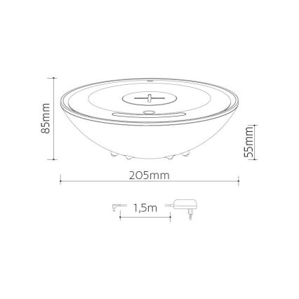 LED RGB Stolná lampa s bezdrôtovým nabíjaním LED/10W/230V