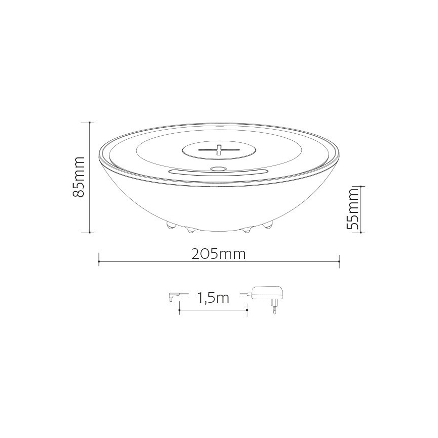 LED RGB Stolná lampa s bezdrôtovým nabíjaním LED/10W/230V