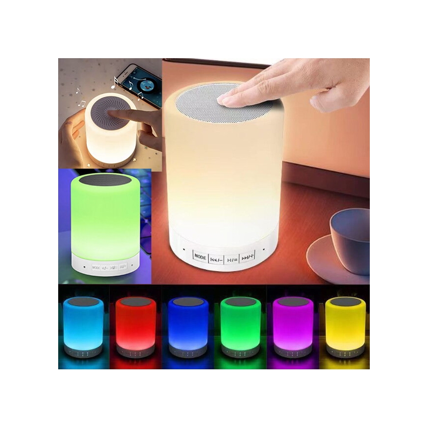 LED RGB stolná lampa s reproduktorom LED/5V